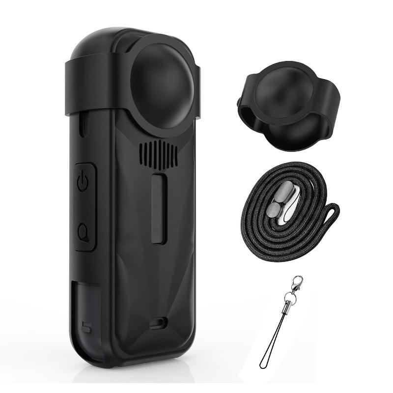 Silicone Cover Case Set for Insta 360 X5 Anti-drop Protective Case Camera Lens Protector with Anti Lost Strap Camera Accessories