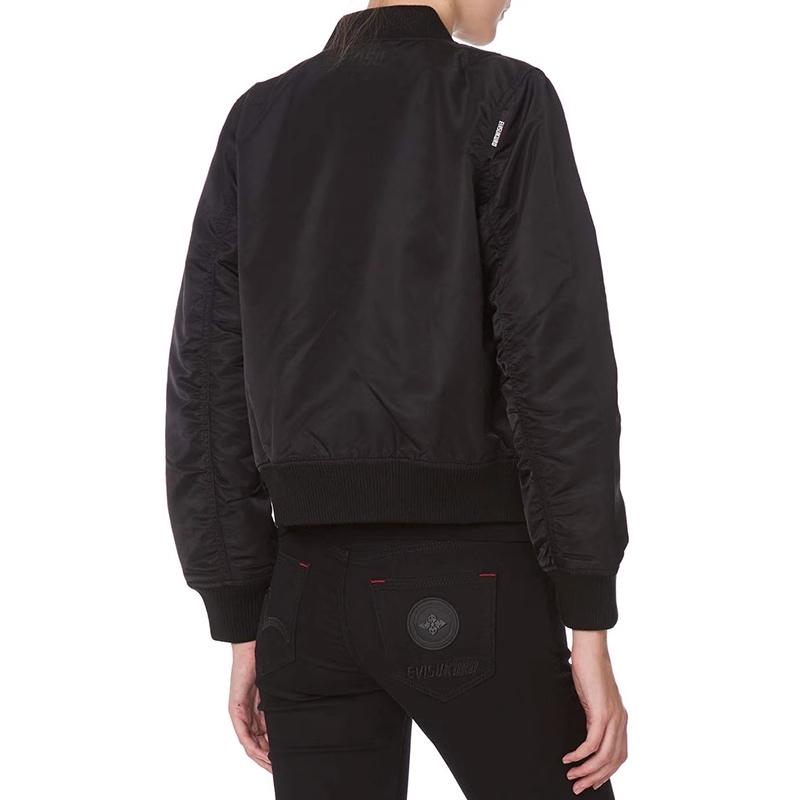 Evisu Kuro 18Aw Seagull Badge Jacket Women Jacket Black 1EAGNW8JK779XX