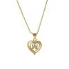 A-Z English Letter Initial Necklace 18K Gold Plated  Necklace Micro Setting Zircon Heart Necklace for Women