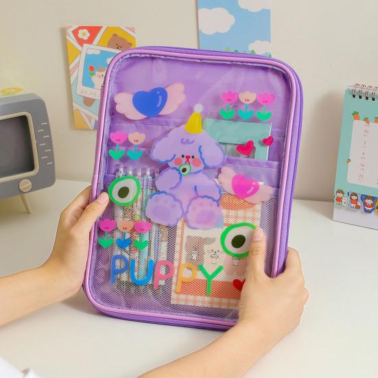 9,7-11-Zoll-Tablet-Handtasche mit Cartoon-Muster, transparente Aufbewahrung