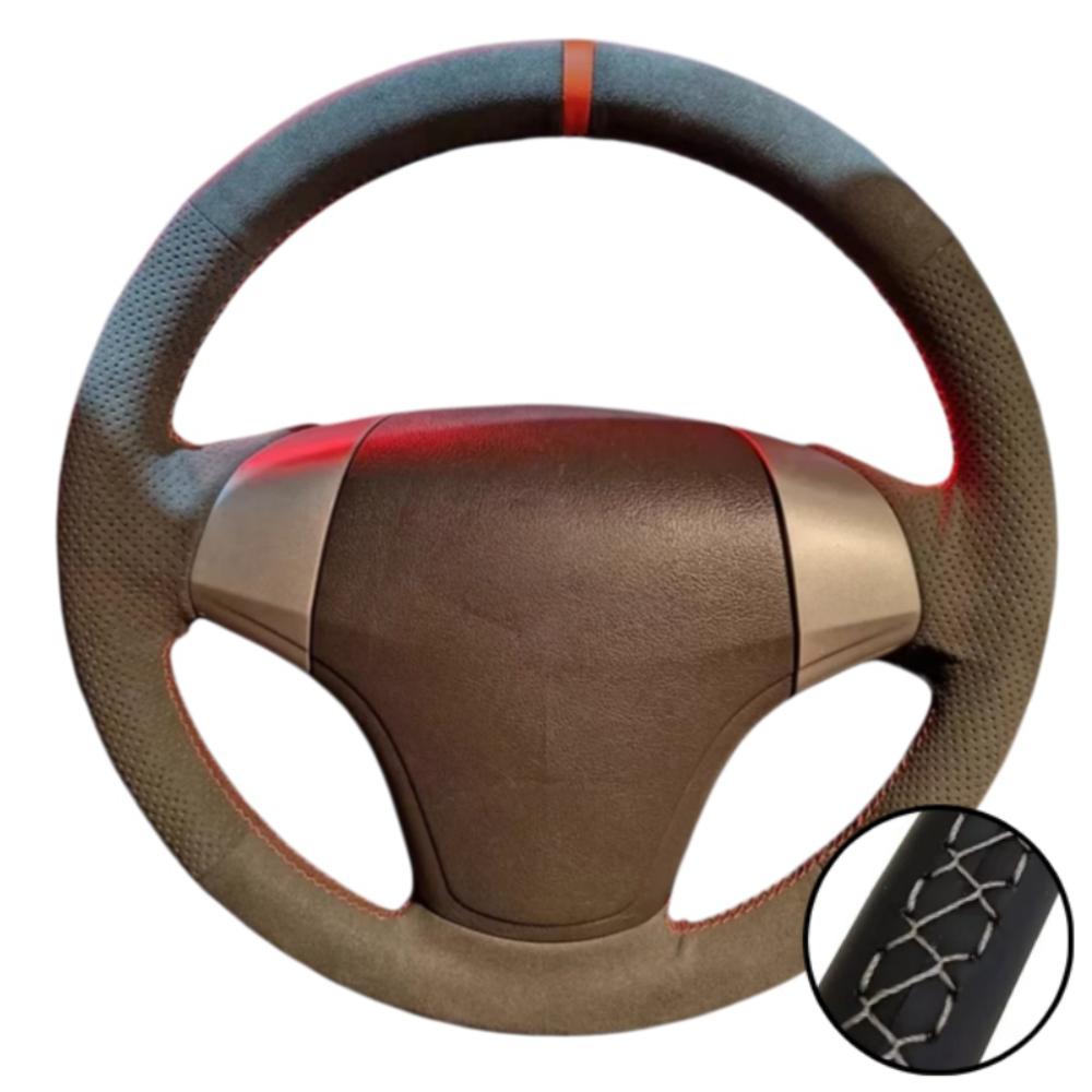 Auto Interior Accessories Hand Stitched Perforated Soft Suede Leather 2008 - 2010 Steering Wheel Cover For Hyundai Elantra