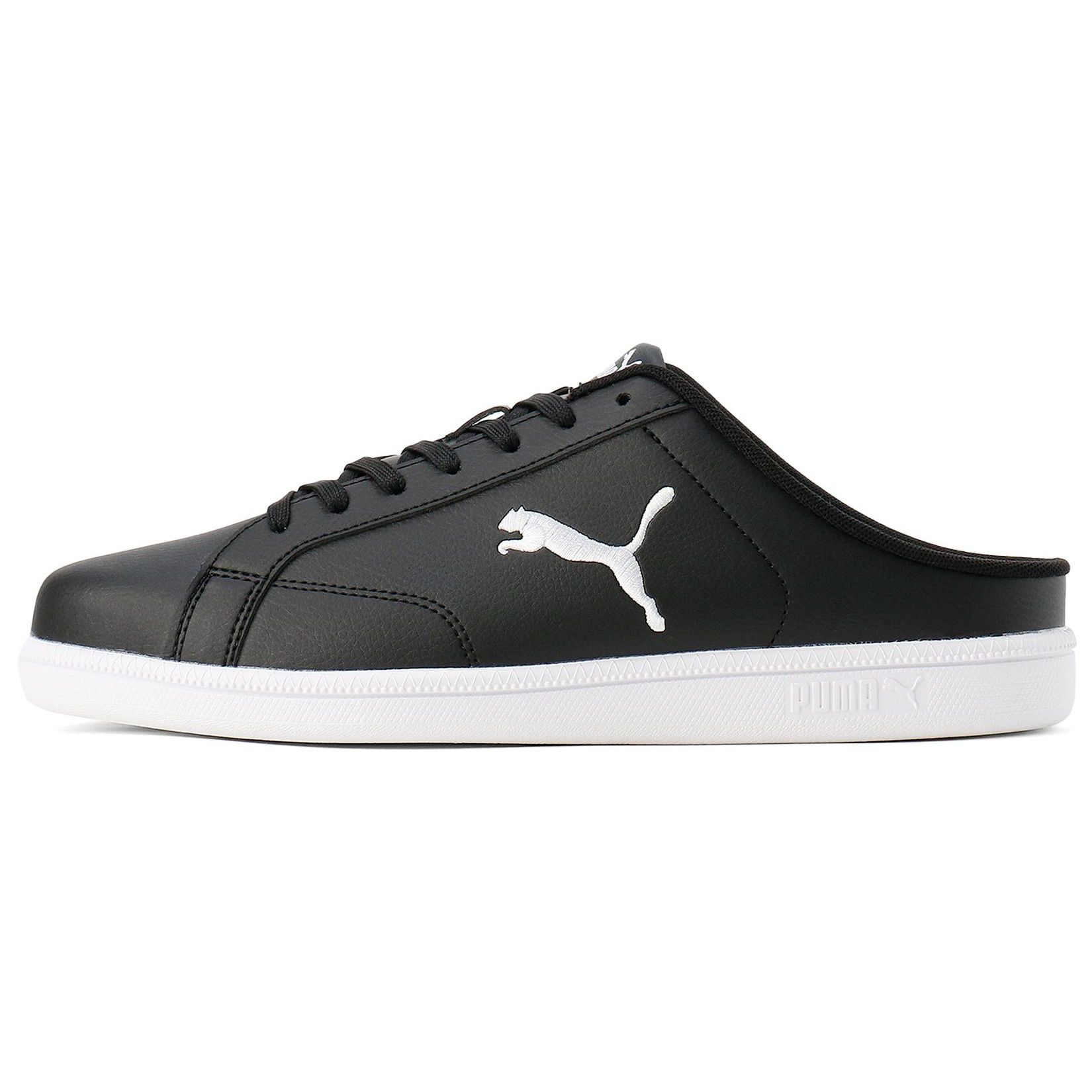 PUMA Smash Cat SL Mule Black White Unisex 394188-02 EU 35.5