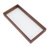 Rectangle Tea Serving Tray Walnut Glass Robust Wooden Glass Tea Tray for Cake Bread Breakfast Snack