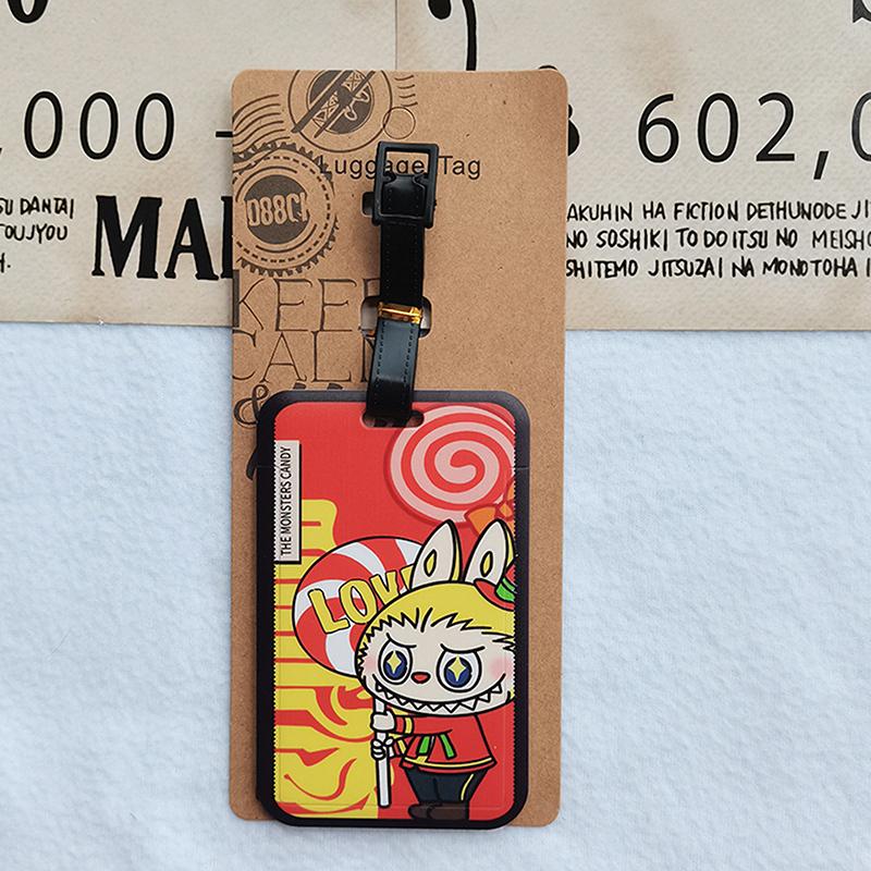 Cartoon  Labubu Travel Luggage Tags Cute Suitcase Hangings Decoration Portable Luggage Consignment Identification Tags