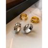 European and American Heavy-Duty Metal Diamond Pattern Plain Hoop Earrings for Women, Light Luxury and High-End Feel, 2026 New Model, Gold Earrings