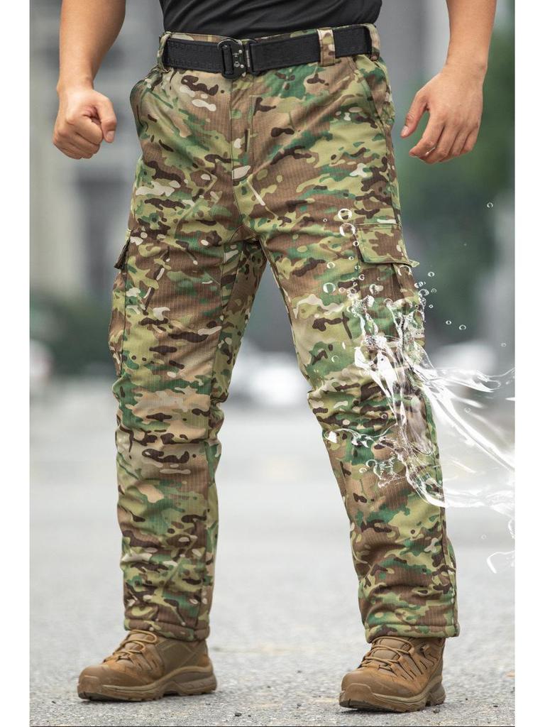 Winter Tactical Men's Camouflage Pants - Warm, Waterproof, Windproof, Wear-Resistant, Straight Leg Cotton Assault Pants