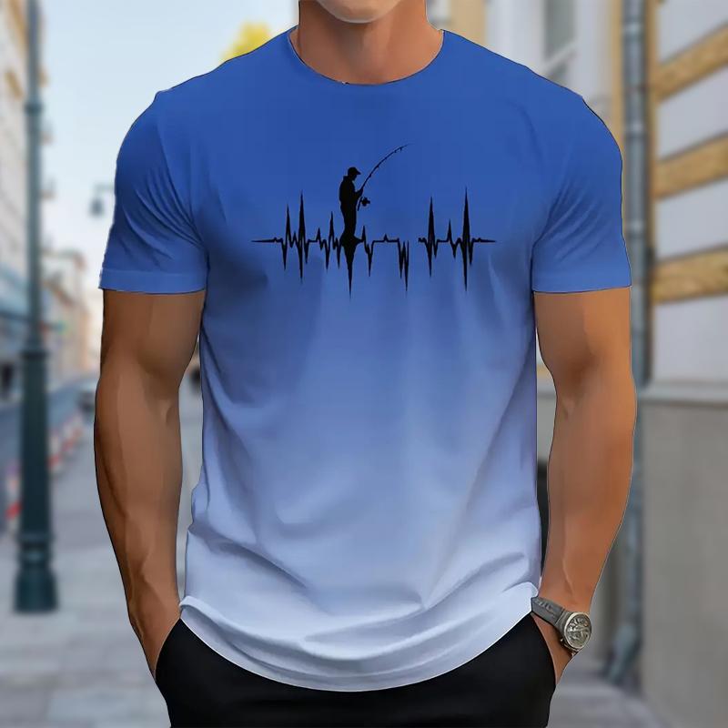 

Новая летняя мужская модная футболка с принтом «Лучше на рыбалку» для мужчин 3XL темно-синий