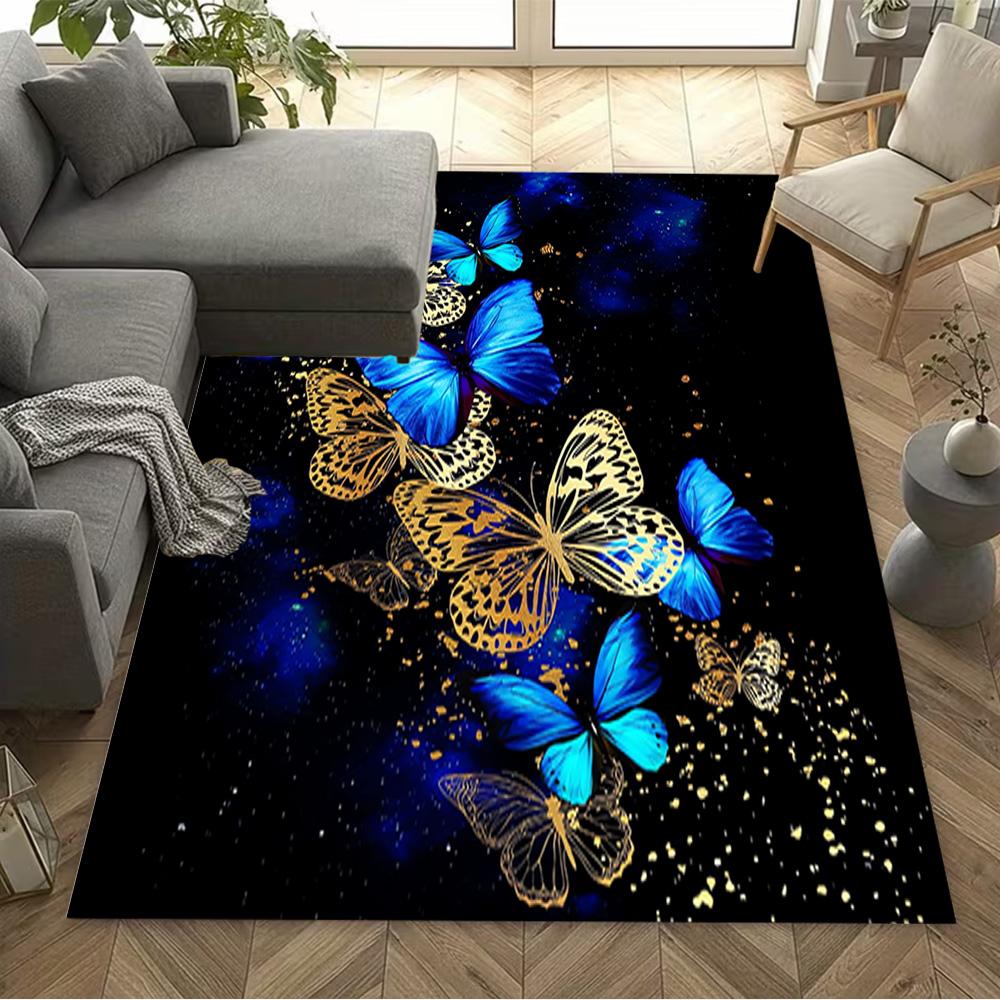 1pc Butterfly Design Home Carpet Non-slip Office Decor Gift Living Room Bedroom