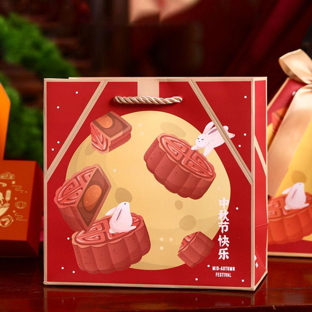 

Handmade Cartoon Rabbit Packaging Bags Foldable Mooncake Gift Box Bag Women L синий