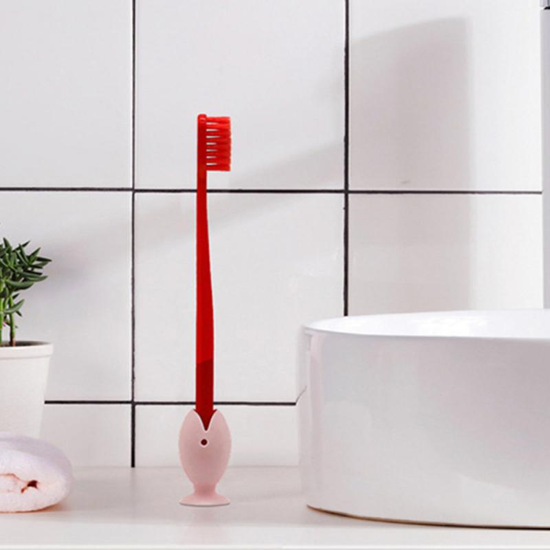 4/6/8PCS Fish Shape Toothbrush Holder Silicone Standing Toothbrush Storage Rack Portable Toothbrush Head Protector Cover