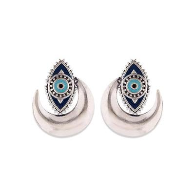 Evil Eyes Crescent Earrings for Women and Girls