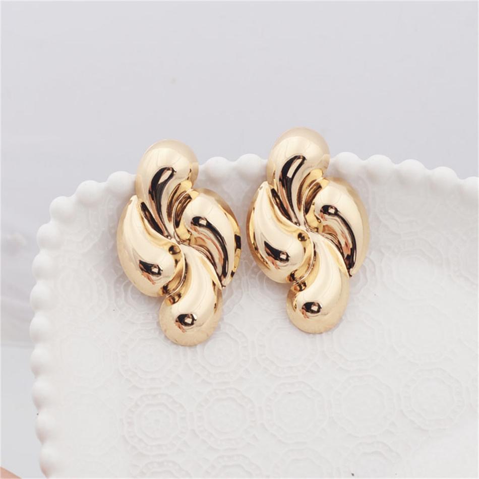 Punk Creative Four Waterdrop Personalized Geometric Smooth Drop Earrings for Women Big Geometry Hyperbole Fashion Party Jewelry
