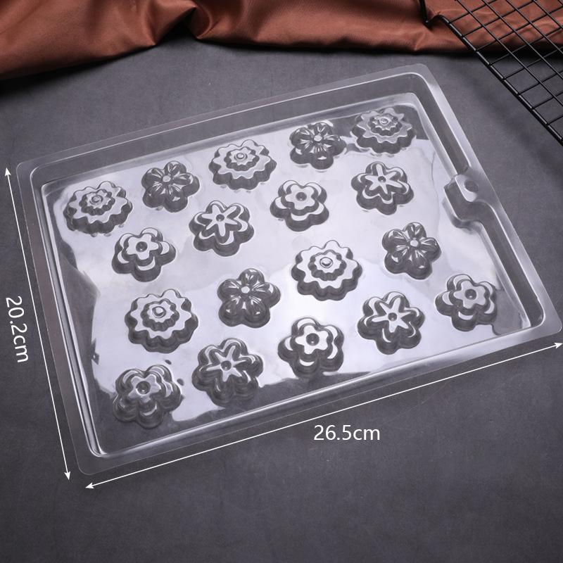 

PET Plastic Chocolate Molds - Heart/Square/Round/Flower Shapes Jelly/Candy/Ice Cube Molds Creative Baking Tools for DIY