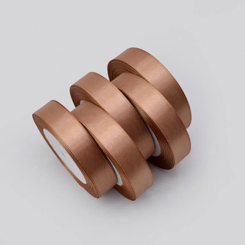 Ruban Tissé en Polyester de 2,5 cm pour l'Emballage de Cadeaux Floraux, les Gâteaux de Mariage et les Décorations dans des Couleurs Soie