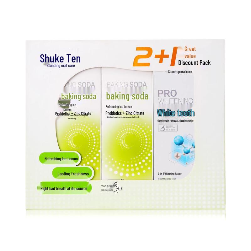 Saky Refreshing Iced Lemon Baking Soda Toothpaste Double Value Pack