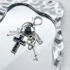Fashion Heart Lock Bows Keychain Fashion Alloy Metal Keyring Unique Handbag Charm Decoration for Men and Women