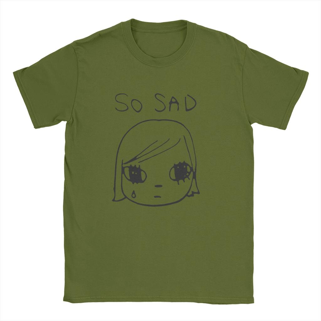 Yoshitomo Nara    T Shirt Men 100% Cotton Awesome T-Shirt Round Neck So Sad  Tee Shirt Short Sleeve Clothing Summer