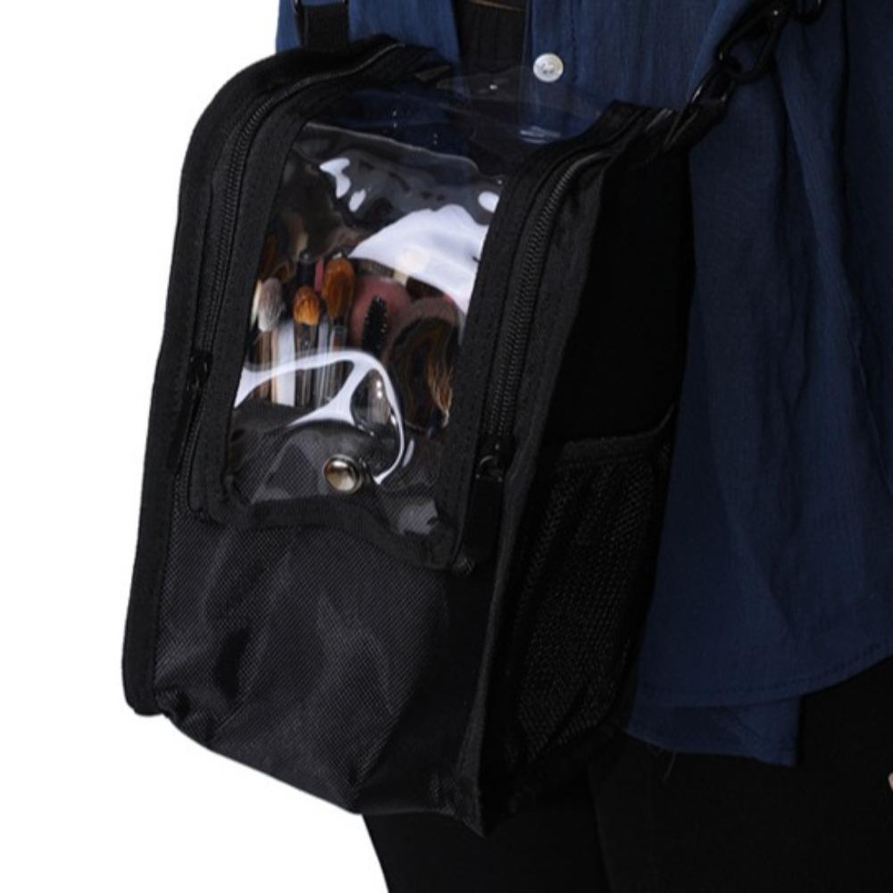 Black Cosmetic Storage Bag Professional Toiletry Bag Makeup Brushes Shoulder Bag  Travel and Home