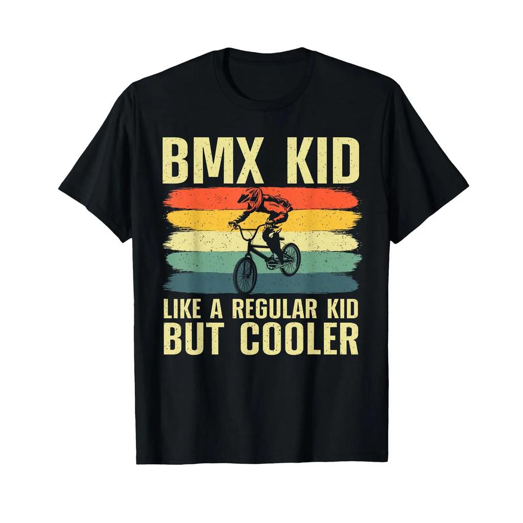 Cool Bmx For Kids Boys Unisex Racing Off Road Bike Riders T Shirt Vintage Stretched Breathable Stylish Casual Comfortable