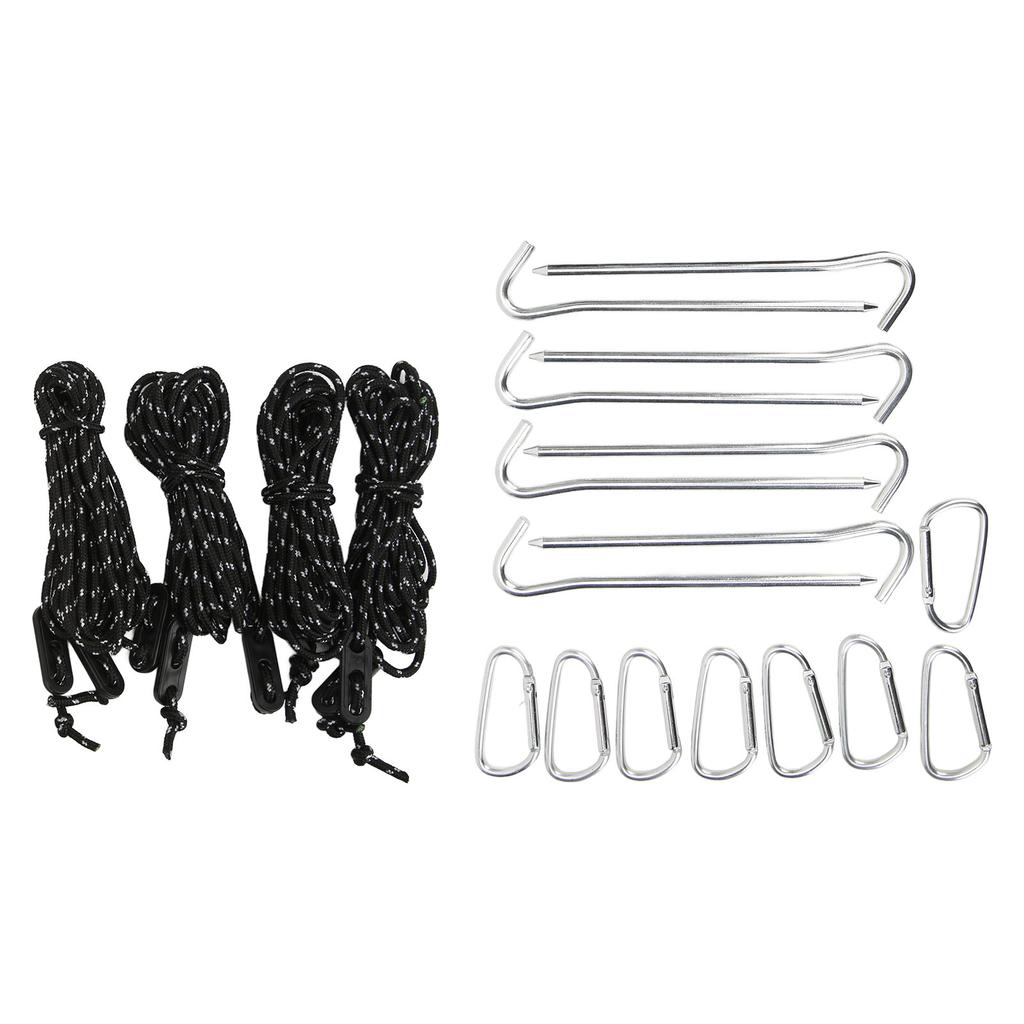 Camping Tent Stakes with 2m Wind Ropes Aluminum Buckles for Outdoor Picnic Adventure