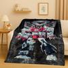 HD Cartoon T-Transformers Optimus Prime Bumblebee Flannel Blanket,Soft Warm Plush Throw for Home Bedroom Bed Sofa Cover Office