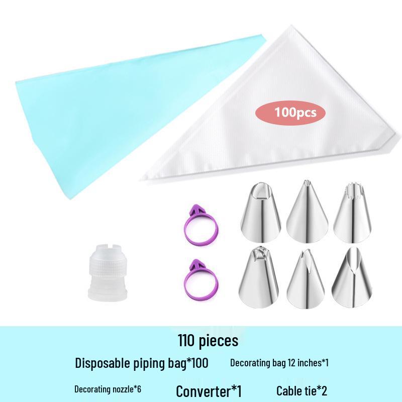 Nordic Disposable Piping Bags & Tips Set for Cake Decorating