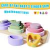 Montessori Wooden Sorting and Stacking Toys, Color Shape Sorting Blocks, Early Learning Educational Toys, Christmas Gift