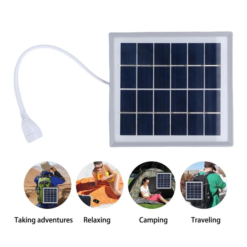 Pack Of 2 Easy Carry 5W Solar Module USB Charges Small Monocrystalline Silicon Charges for Outdoor Camping Hiking