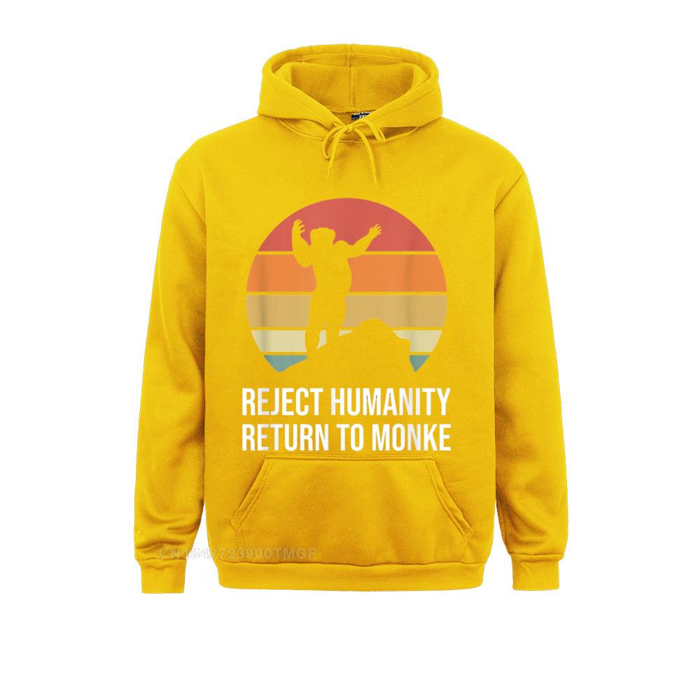

Женская футболка с длинным рукавом в стиле ретро 70-х годов «Отклонить человечество», «Возвращение к Монке», забавные футболки с мемами, забавные толстовки с капюшонами в стиле ретро XL
