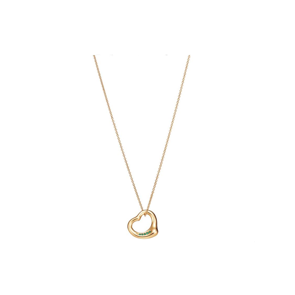 

Tiffany & Co. Elsa Peretti® Fashion Open Heart 18K Gold Emerald Necklace Women necklace 69860265 Gold,F