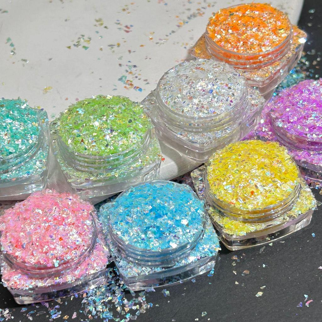 Blue Light Irregular Sequin Powder for DIY Nail Art & Jewelry