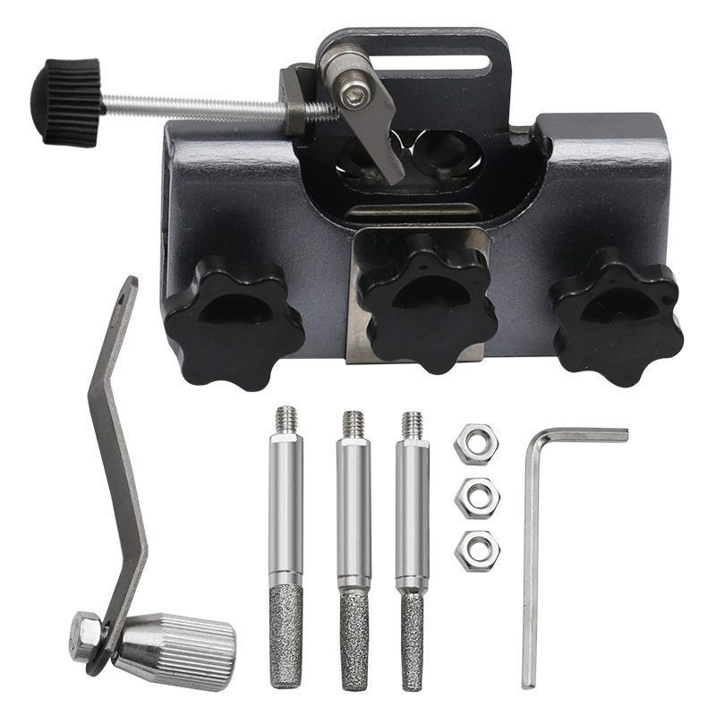 Easy Portable Chainsaw Sharpening Jig Aluminium Alloy Chainsaw Sharpener with Grinder Stones Chain Saw Drill Sharpen Tool