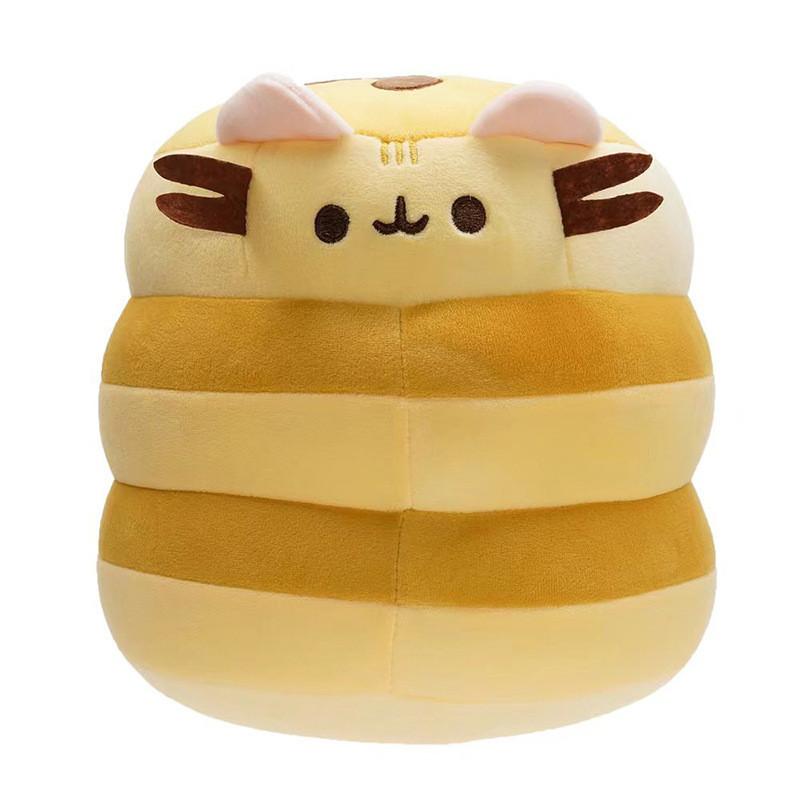 Colorful 25cm Hamburger Cat Plush Toy Stuffed Animal Cake Cat Rainbow Cat Doll