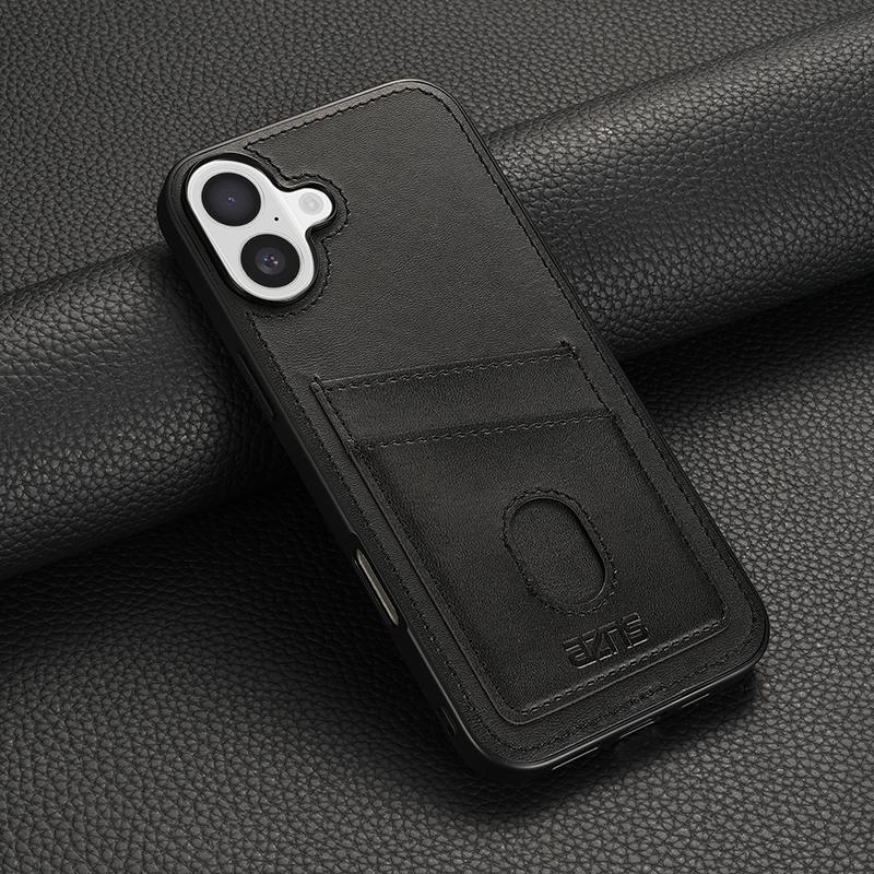 Business Leder Weiche Kante Handyhülle Für iPhone 16E 15 Pro Max 14 Pro 13 12 11 Einfarbig Stoßfest Schlank Hart PC Rückseite