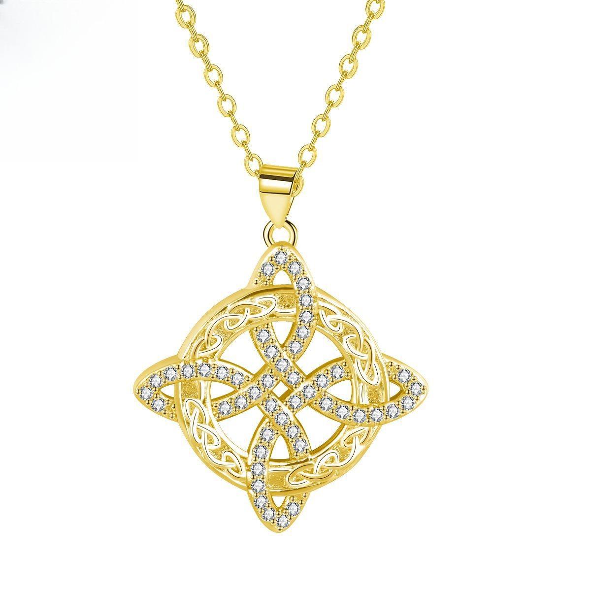 Celtic Fashion Necklace For Women Minimalist Luxury Unique Design золотой