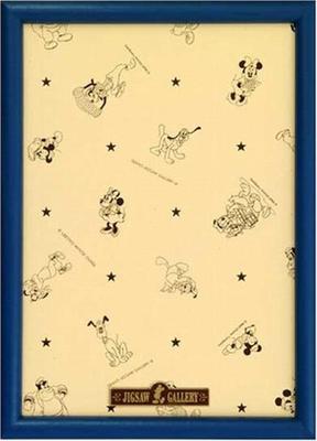 Tenyo [Made In Japan] Wooden Puzzle Frame, Disney-Exclusive Panel, 200 Pieces, Blue (22.5x32cm), Mickey Emblem Plate, Hanging Cord Included