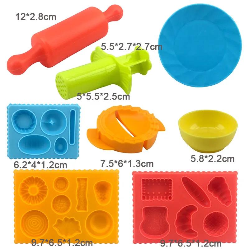 Dough Play Tools for Kids Dough Accessories Molds Dinosaur Fruit Roller Cutter Scissor Playdough Clay Mold Children DIY Toys