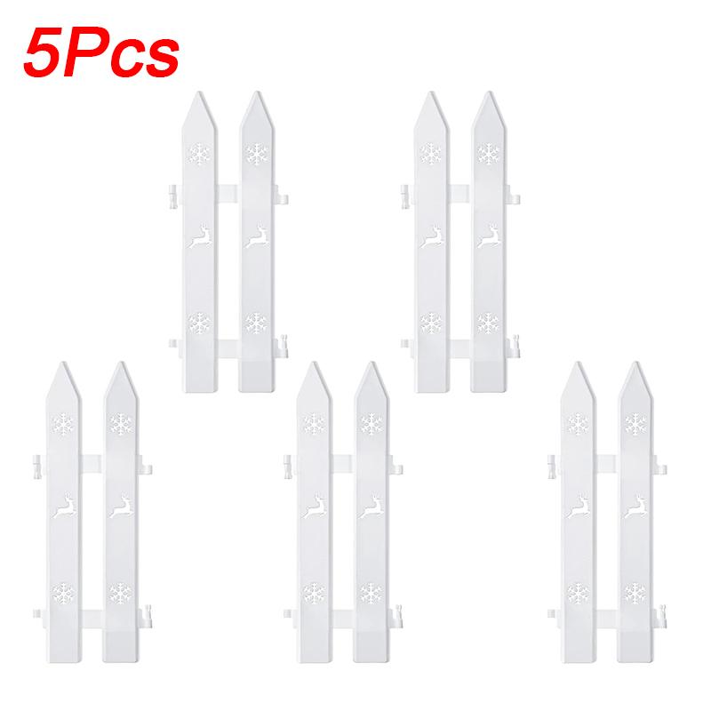 

1 комплект Зимний ПВХ барьер с узором оленя и снежинки Прочный ограждающий забор Белый с прорезями Праздничные украшения для забора Праздничный 30x10см 5pcs