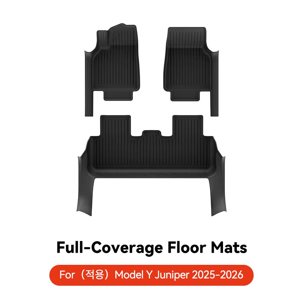 YZ for Tesla Model Y Juniper 2026 Floor Mats with Door Sill Protection Strips All-weather Floor Liner Cargo Mat Trunk Backrest
