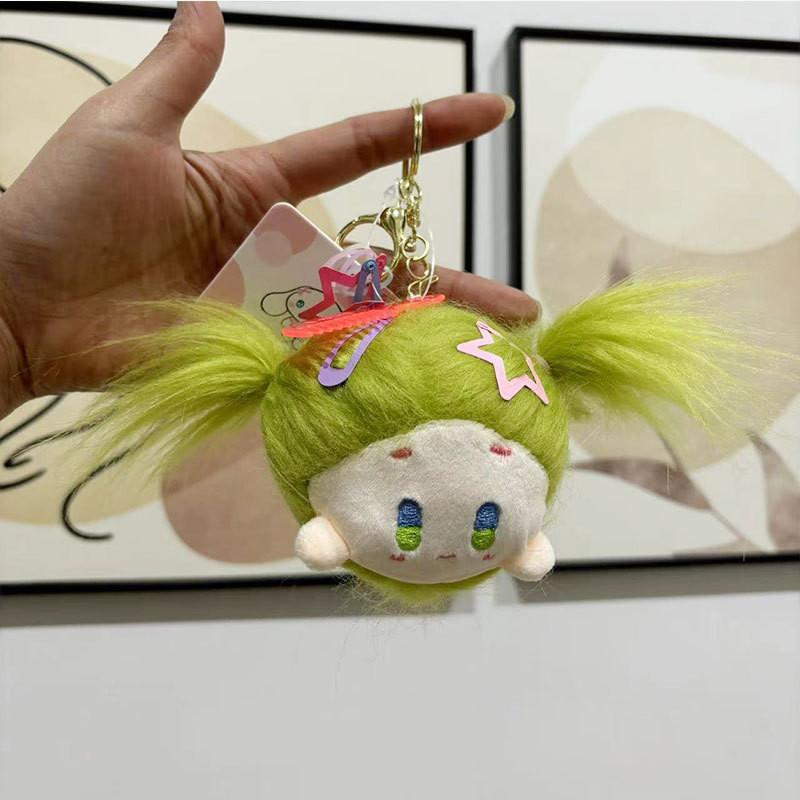 Adorable Fluffy Cotton Doll Keychain Plush Toy Cute Cartoon Animal Figure