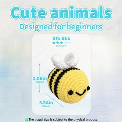 1pc Crochet Kit Bee DIY Crochet Hook Set with Instruction Manual and Video Teaching(Accessories In Random Color)