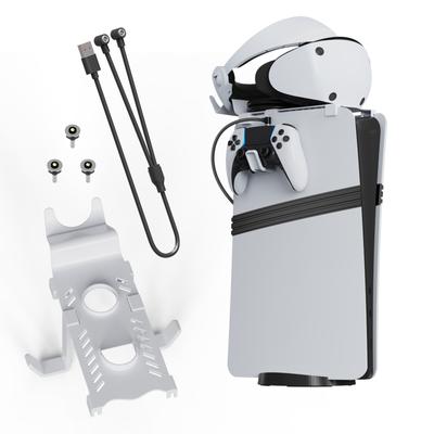 Portable Console Top Storage Stand for PS5/PS5 SLIM P5171 Stores VR Glasses and Gamepad, Free Magnetic Charging Cable