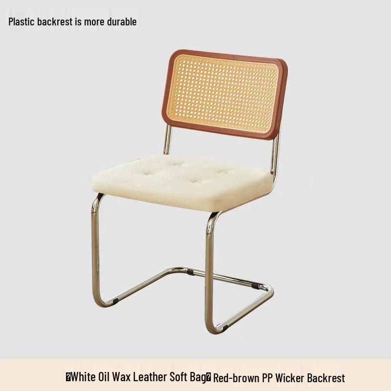 Nordic Soft Upholstered Rattan Dining Chair: Designer Vintage Style for Home, Cafe, or Hotel