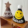 Cute Happy Birthday Hat Felt Cone Hats DIY Birthday Cap Celebration Decor Birthday Party Supplies Photo Props for Adult Kids