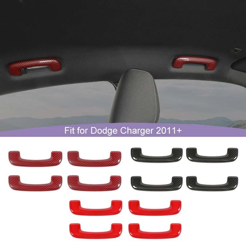 ABS Top Handle Decoration Protective Cover Sticker Fit For Dodge Charger 2011 Up Car Interior Accessories
