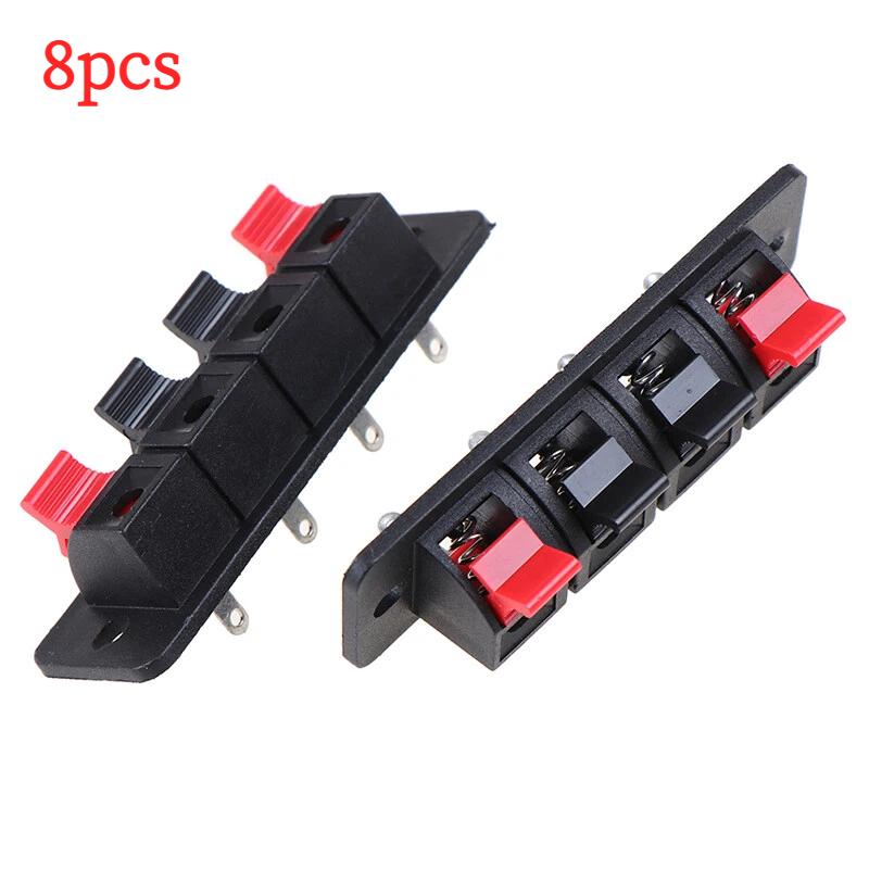 2Pcs Terminal Audio Speaker Terminals Wiring Clip 4 Positions Spring Connector For Voice Box Loudspeaker Connector Clamps