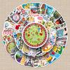 Creative French Cartoon Travel Stickers - 50 Decorative Sheets for Luggage & Scenery