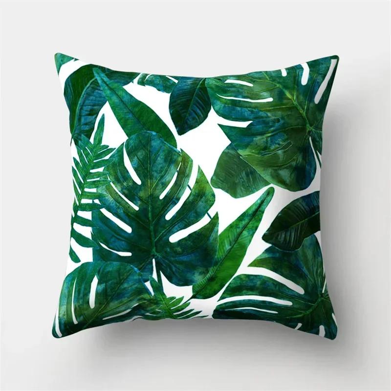 Tropical Plant Green Leaves Cactus Pillowcase Living Room Sofa Cushion Cover Office Bedroom Home Decorative Pillow Covers