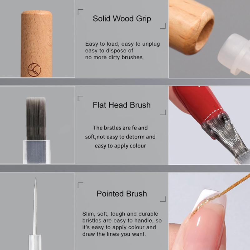 Disposable Nail Polish Brush Double Head Pen Can Replacement Head Brush Nail Brush Liquid Applicators Manicure Tools