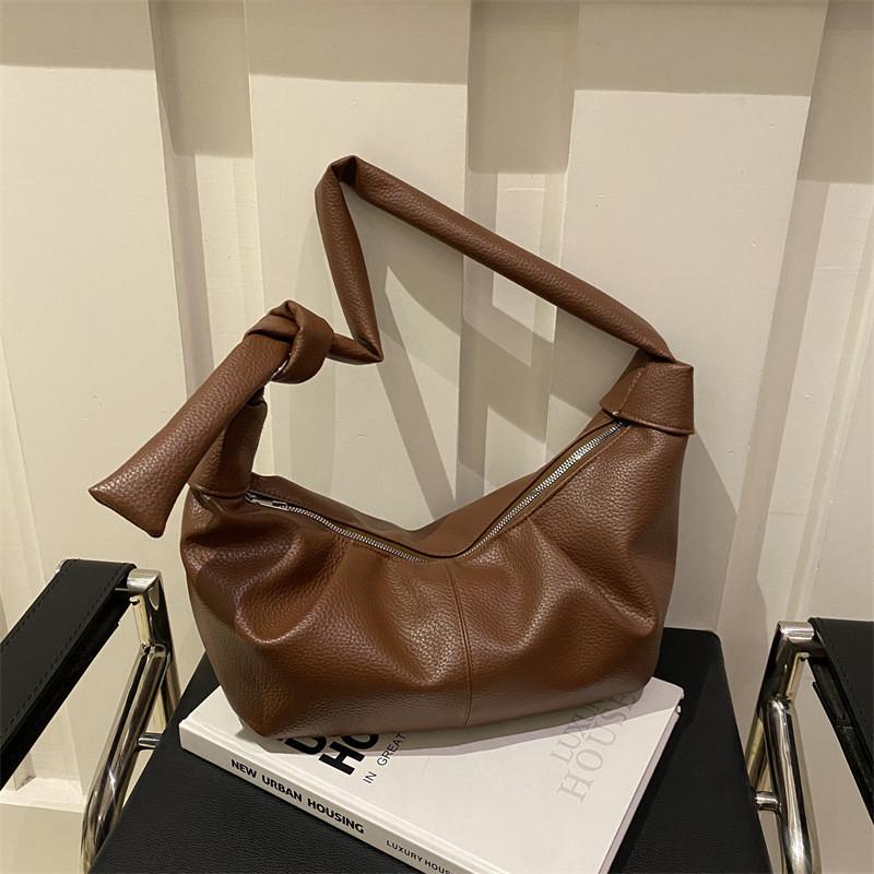Korean Style Soft Leather Crossbody Bag With Folded Texture For Daily Use